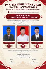 Penetapan Calon Lurah Watusigar dalam Pemilihan Lurah Tahun 2026